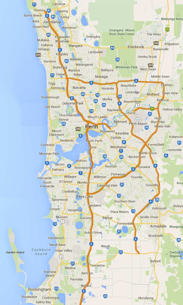 Alliance Climate Control service area within Perth and surrounding area